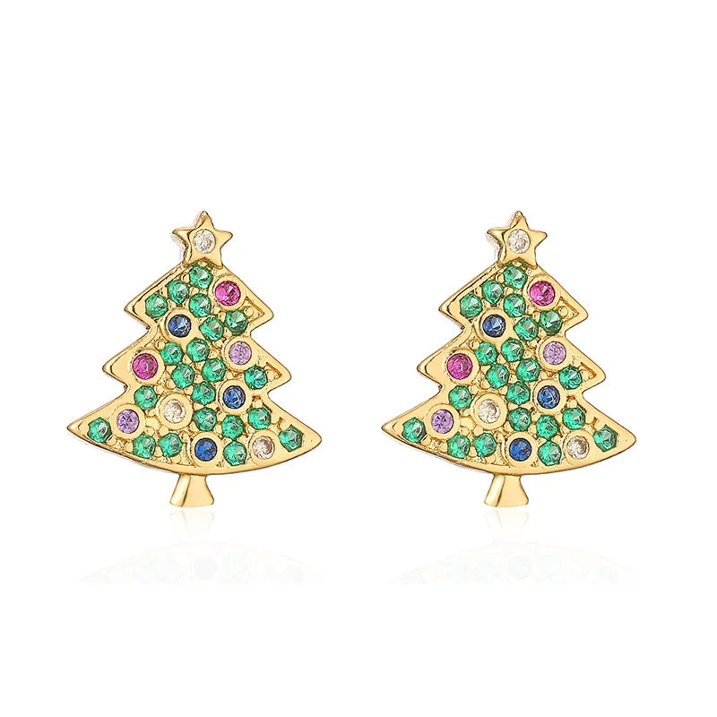 Sparkling Christmas Tree Studs || DV187