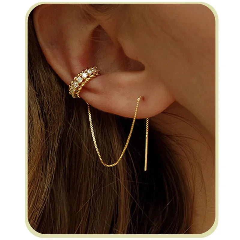Iris Chain Ear Cuff Earrings || DV433