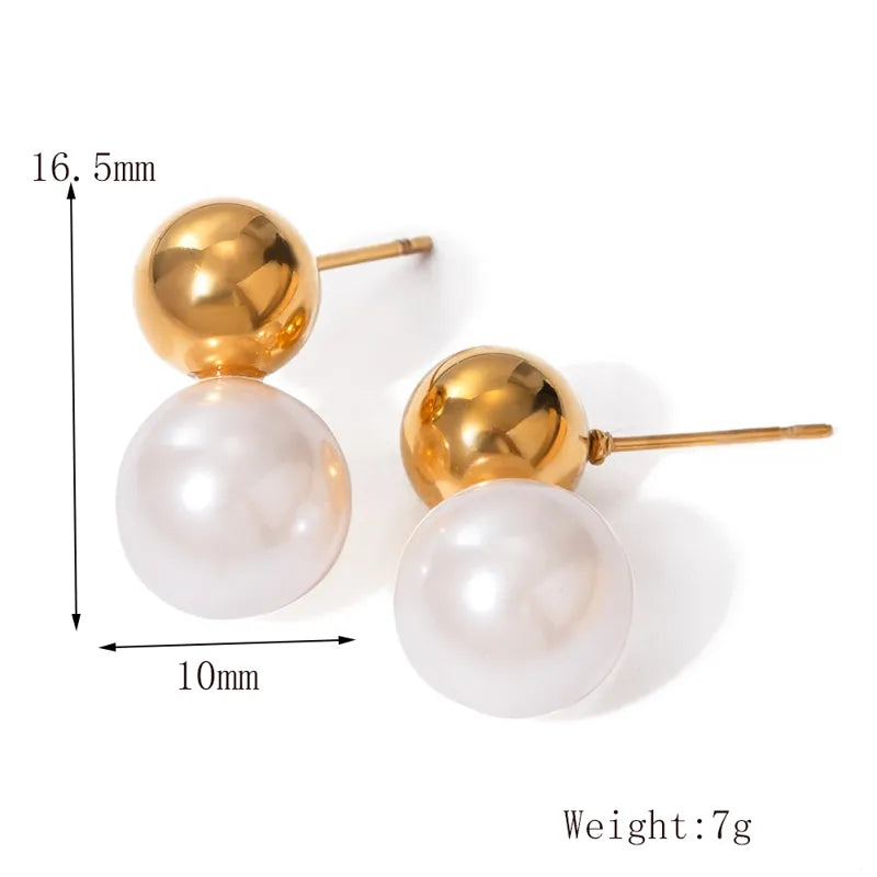 Aurum Orb Pearl Earrings || DV96