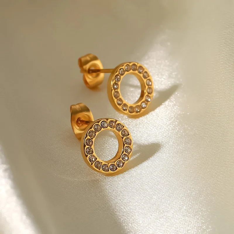 Aria Circle Stud Earrings || DV176