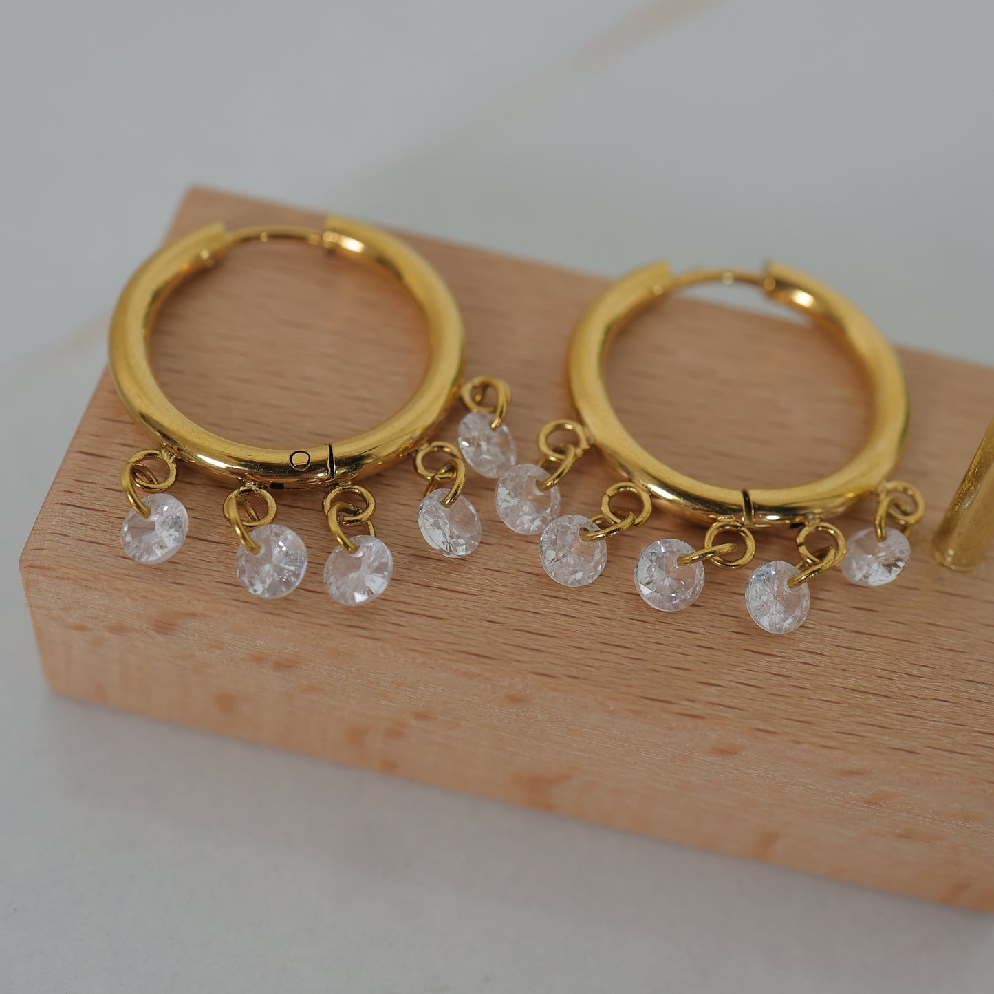 Aurelia Crystal Charm Hoops || DV168