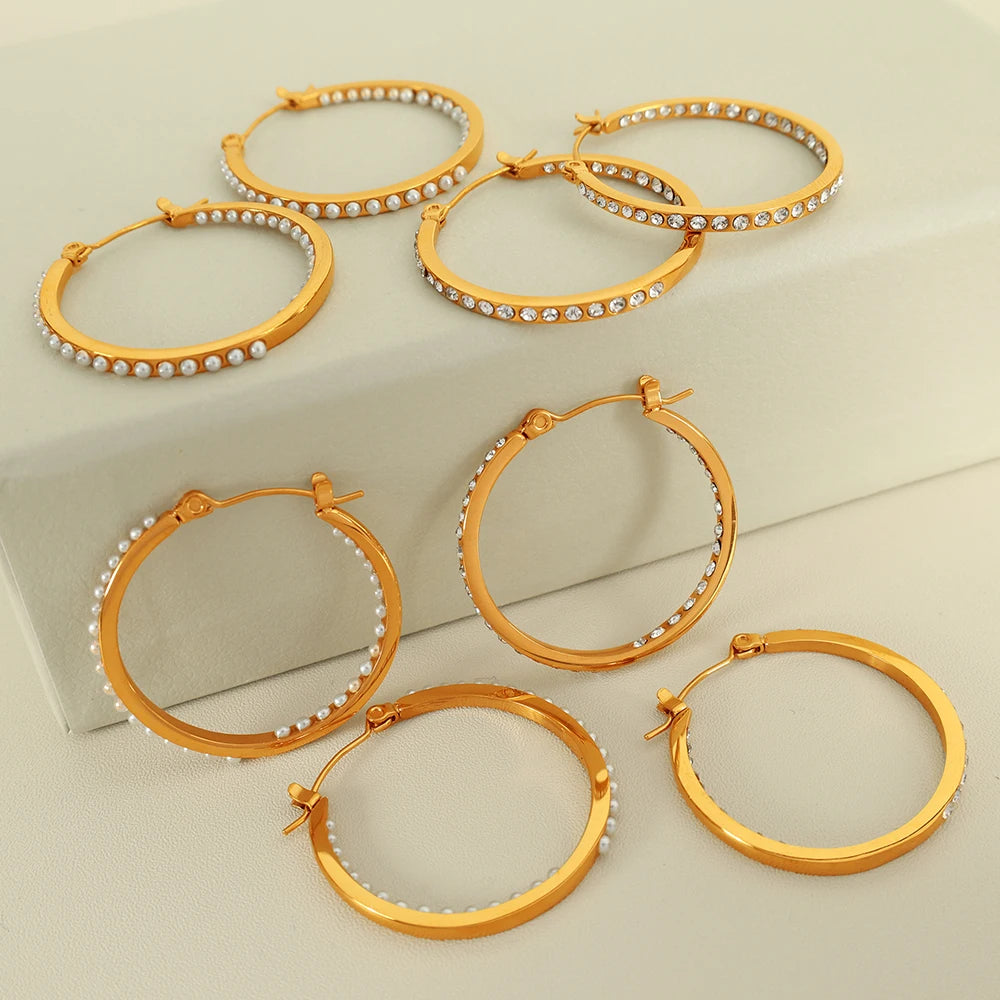 Crystal Elegance Hoop Earrings || DV11