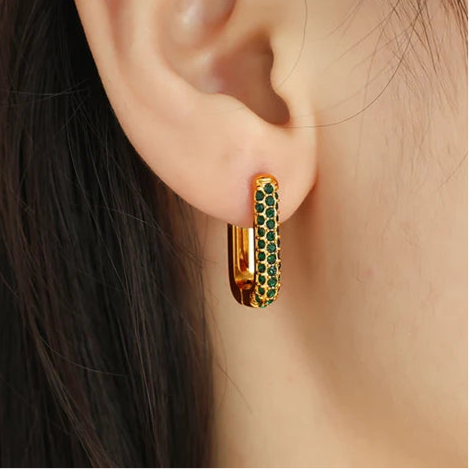 Vibrant Gemstone Huggie Hoops || DV02