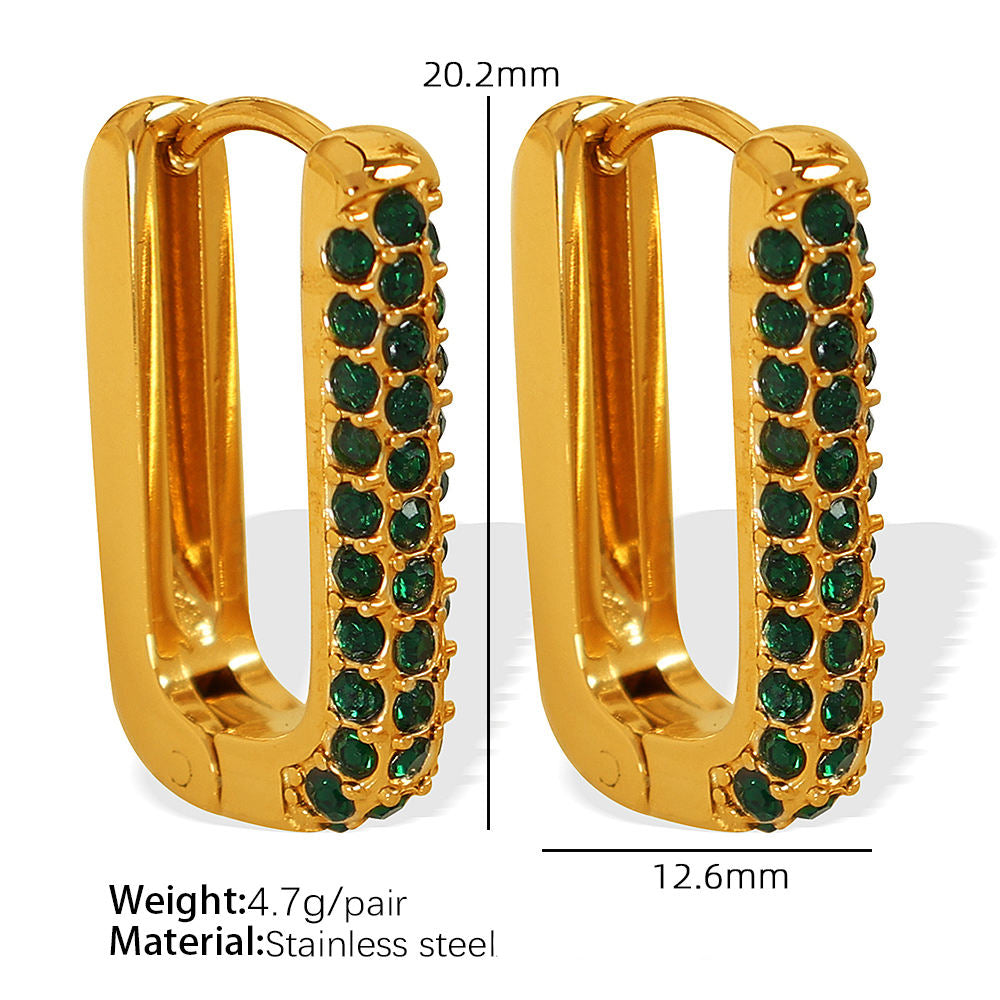 Vibrant Gemstone Huggie Hoops || DV02
