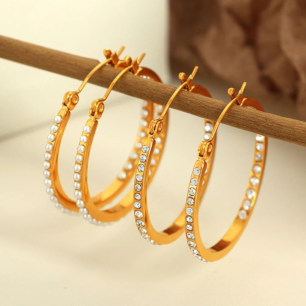 Crystal Elegance Hoop Earrings || DV11