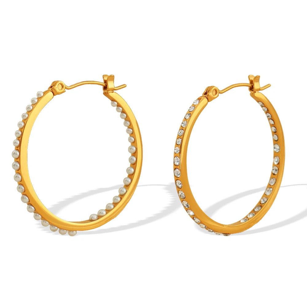 Crystal Elegance Hoop Earrings || DV11