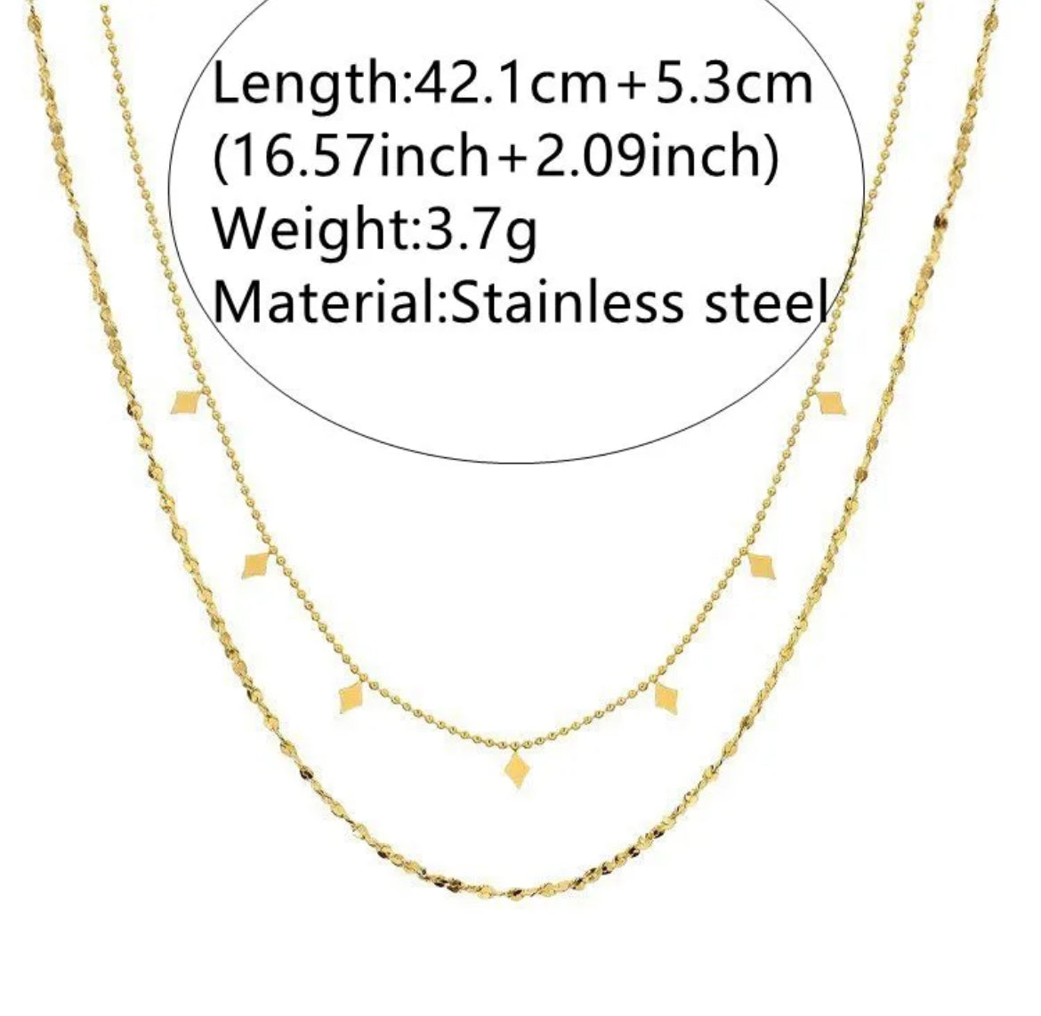 Golden Rhombus Layered Necklace || DV112