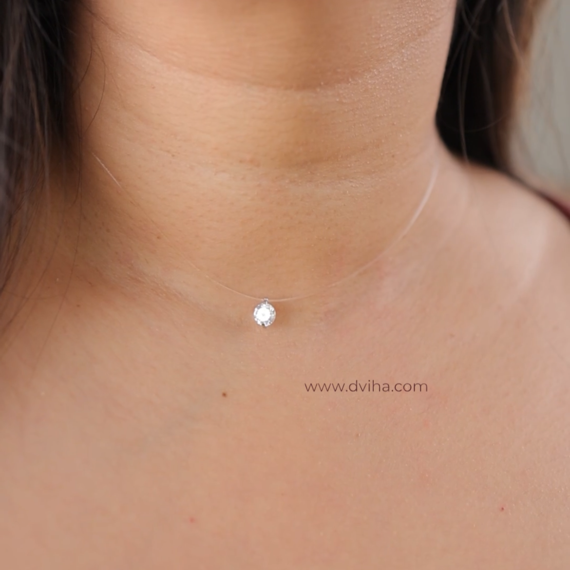 Celeste Diamond Invisible Necklace || DV106