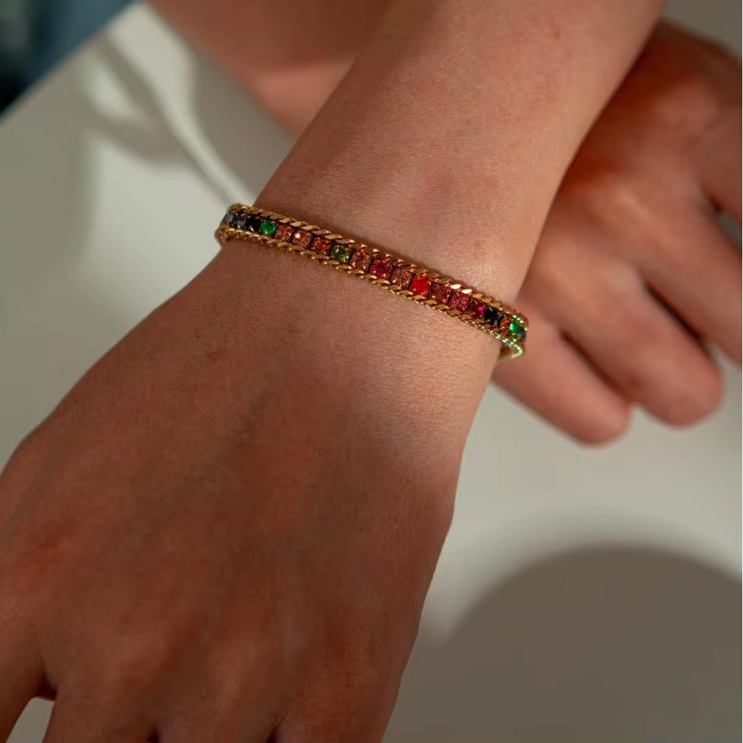 Xara Multistone Chain Tennis Bracelet || DV418