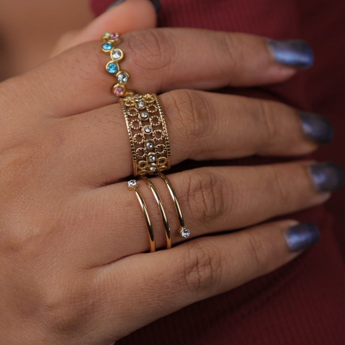 Geometric Crystal Open Ring || DV19