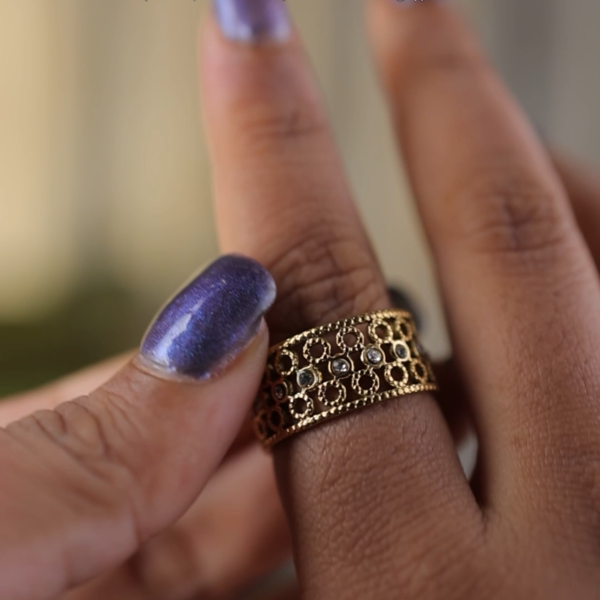 Geometric Crystal Open Ring || DV19