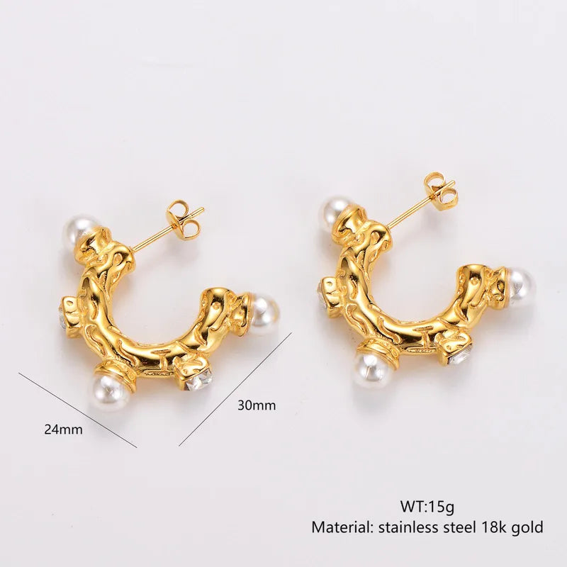 Aurelia Pearl Hoops || DV127