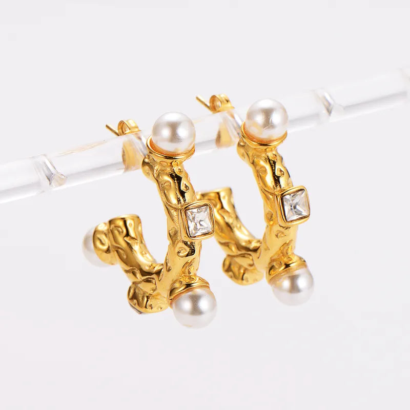 Aurelia Pearl Hoops || DV127