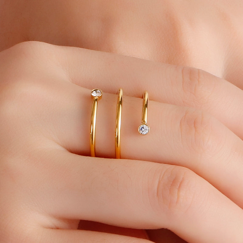 Spiral Crystal Open Ring || DV40