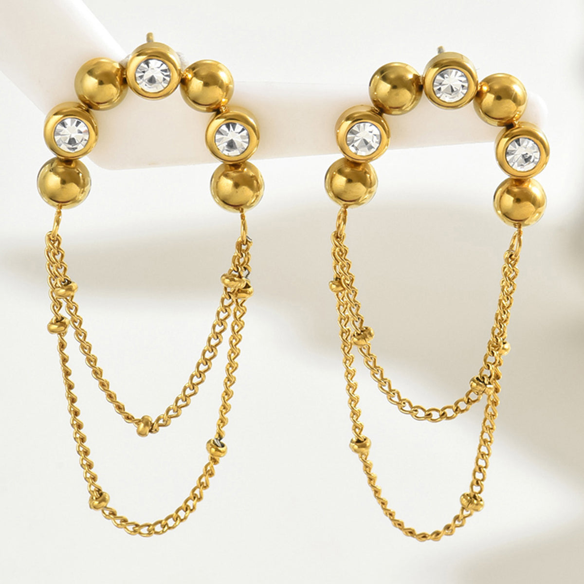 Crystal Chain Earrings || DV52