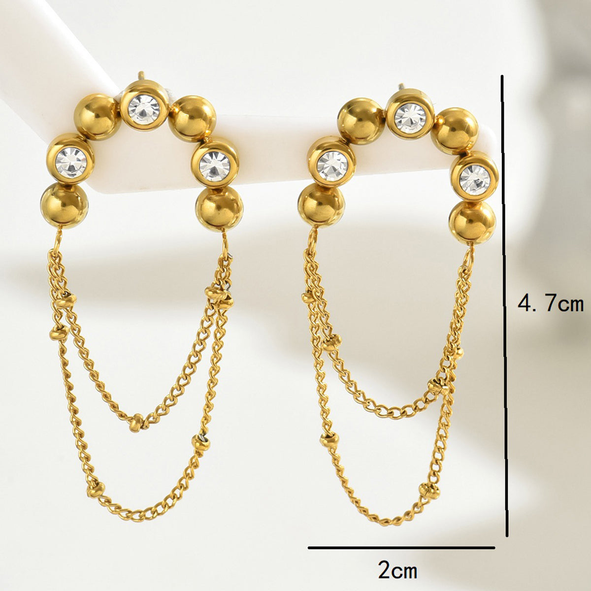 Crystal Chain Earrings || DV52