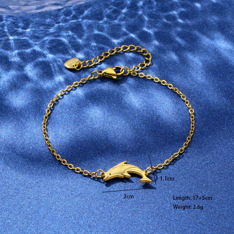Golden Dolphin Chain Bracelet || DV81