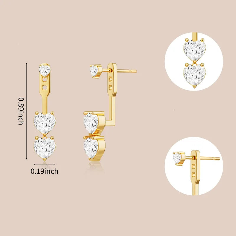 Blush Heart Drop Earrings || DV503