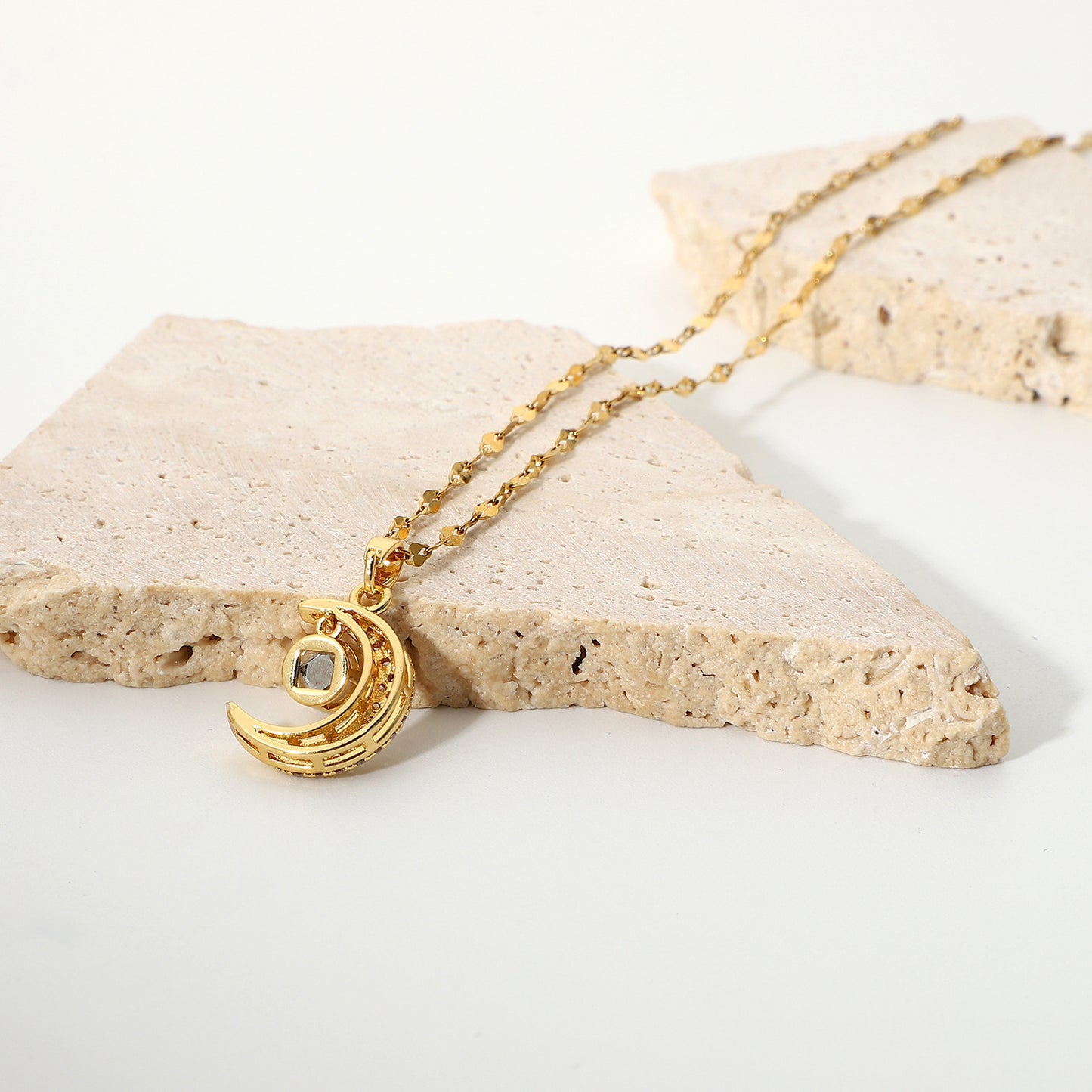 Celestial Moon Pendant Necklace || DV42