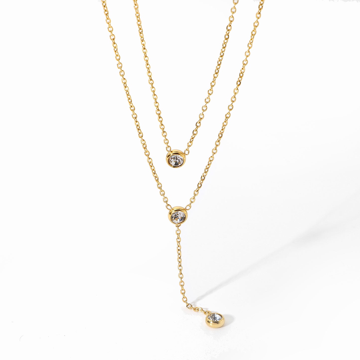 Radiant Drop Layered Necklace || DV15