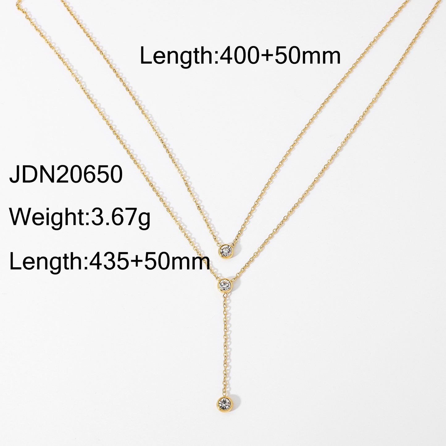 Radiant Drop Layered Necklace || DV15