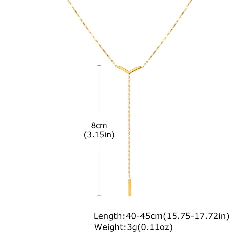 Elara Minimal Y-Necklace || DV121