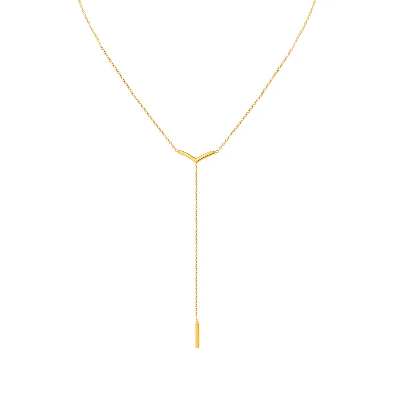 Elara Minimal Y-Necklace || DV121