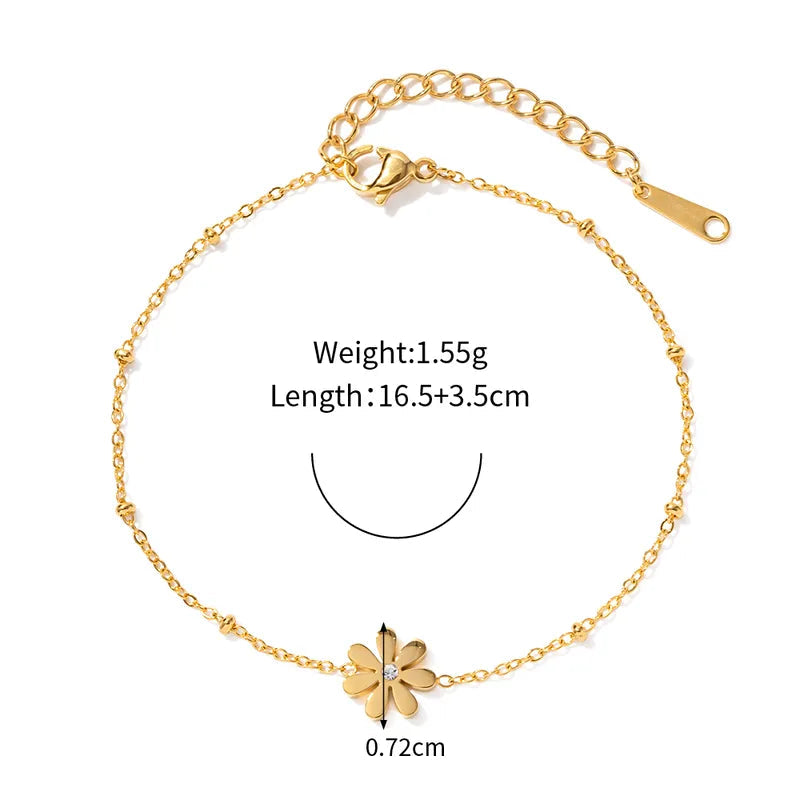 Minimalist Daisy Flower Bracelet || DV21