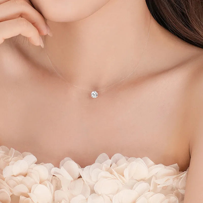 Celeste Diamond Invisible Necklace || DV106