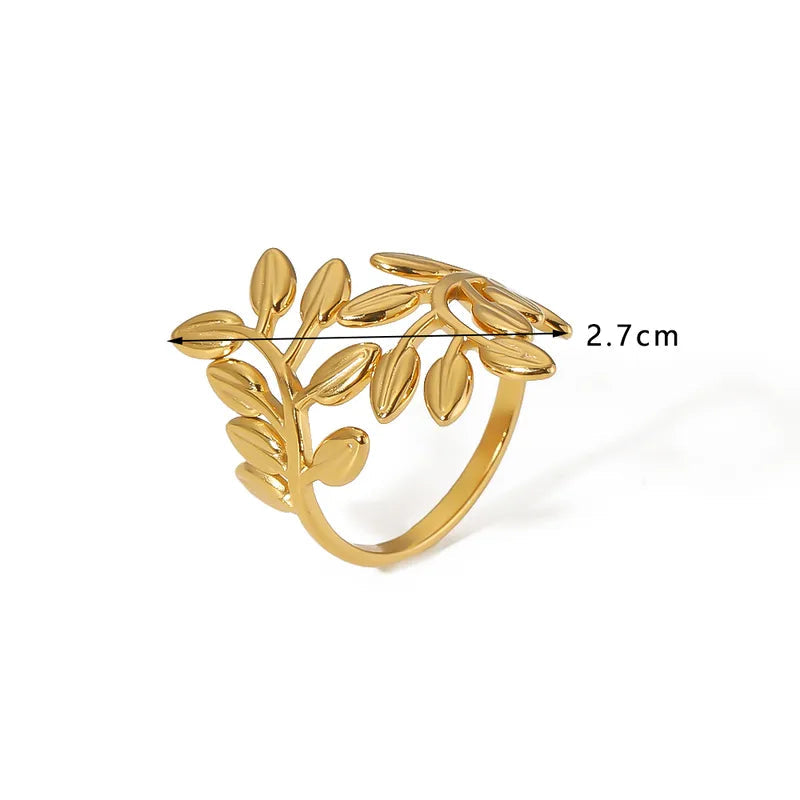 Golden Leaf Open Ring || DV18