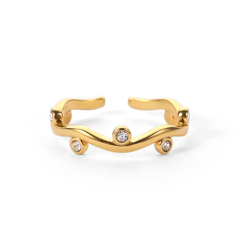 Golden Wave Diamond Ring || DV111