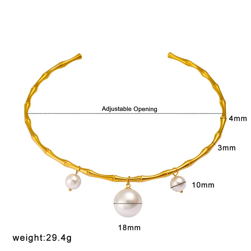 Aurora Luxe Pearl Cuff Necklace || DV107