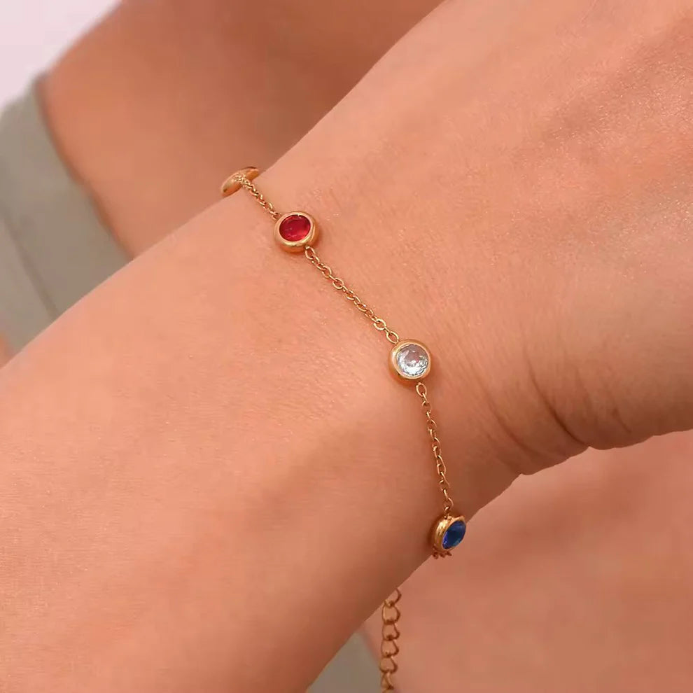 Dainty Multi-Stone Bracelet || DV51
