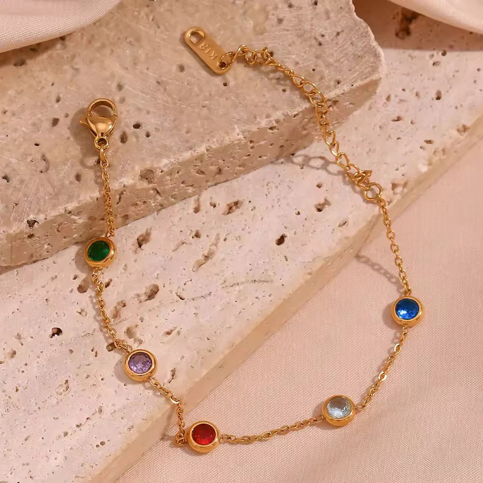Dainty Multi-Stone Bracelet || DV51