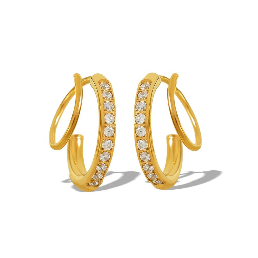 Duo Luxe Crystal Hoops || DV200