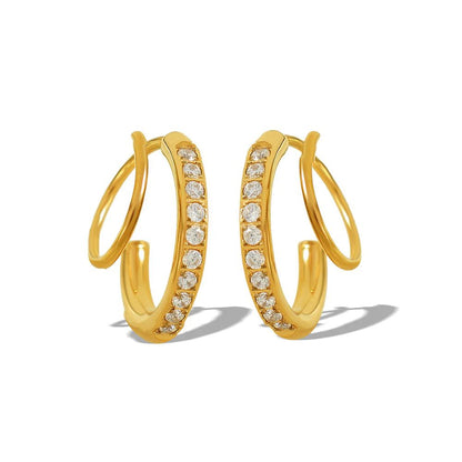 Duo Luxe Crystal Hoops || DV200