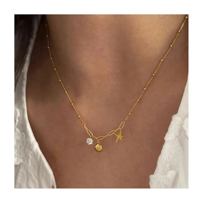 Golden Story Charm Necklace || DV361