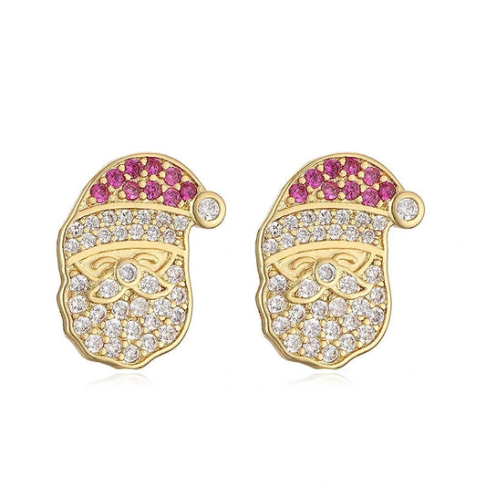 Jolly Santa Sparkle Studs || DV184