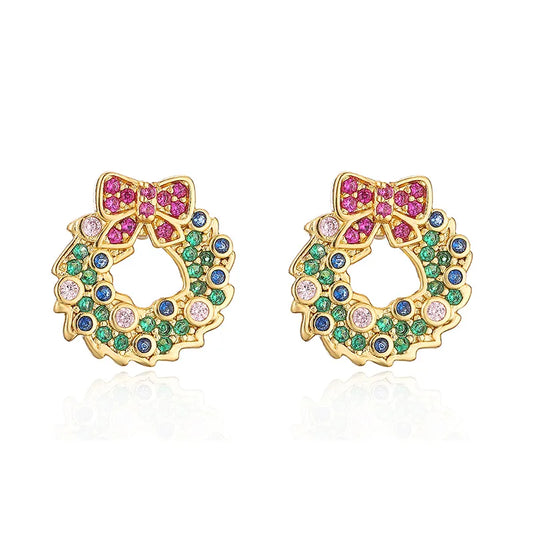 Festive Wreath Studs || DV188