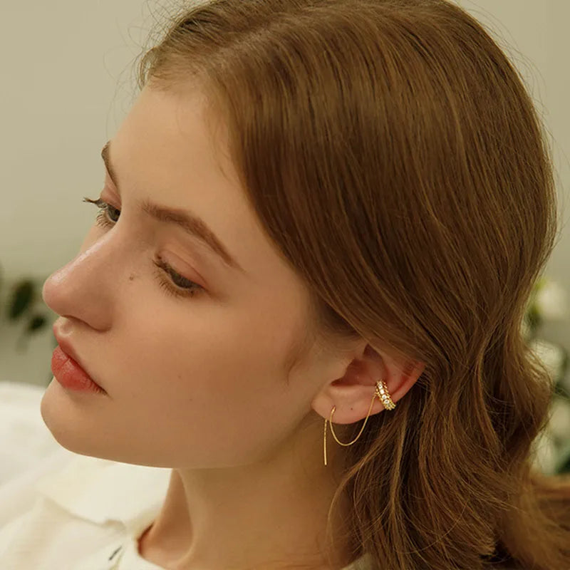 Iris Chain Ear Cuff Earrings || DV433
