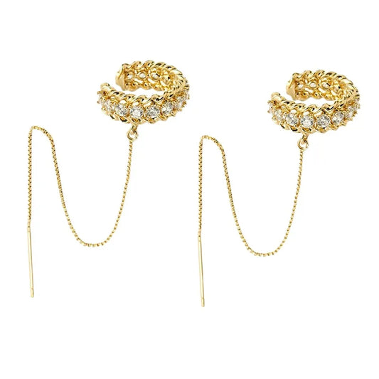 Iris Chain Ear Cuff Earrings || DV433