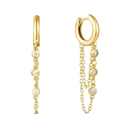 Jasmine Chain Drop Hoops || DV505