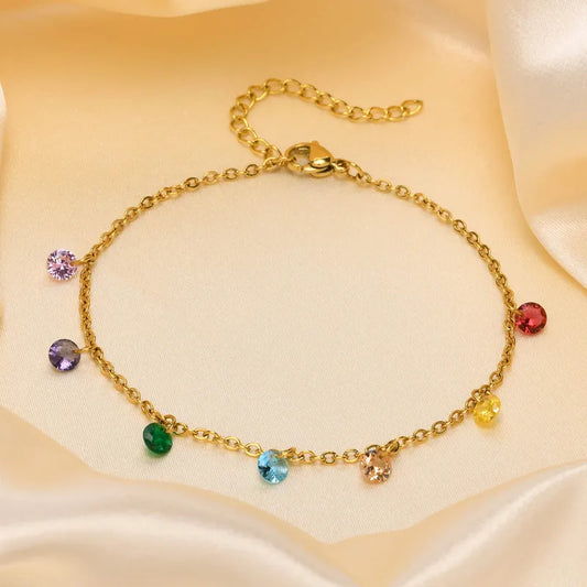 Rainbow Drop Anklet DV232