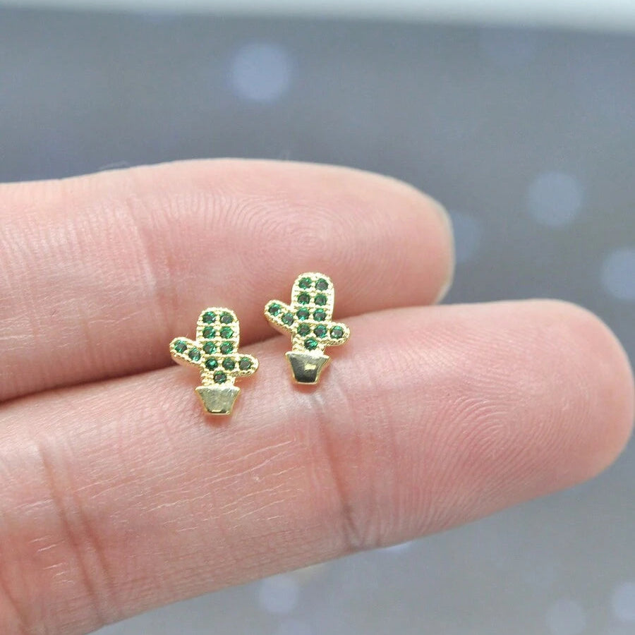 Cactus Charm Studs || DV441
