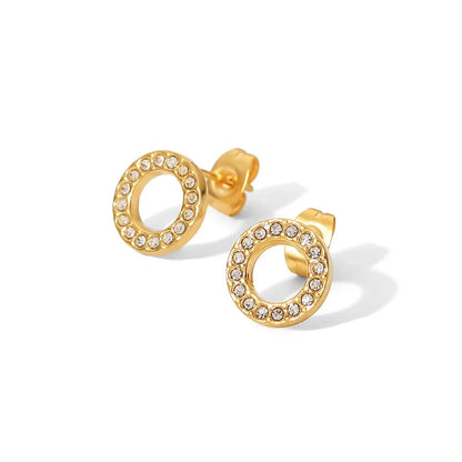 Aria Circle Stud Earrings || DV176