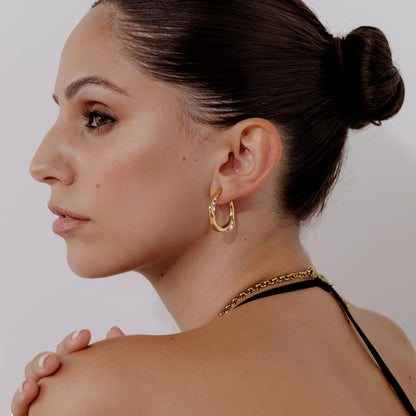 Wave Pearl Hoops || DV150