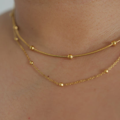 Golden Grace Double Chain Necklace || DV135