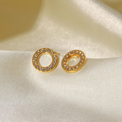Aria Circle Stud Earrings || DV176