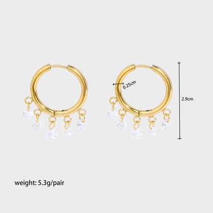 Aurelia Crystal Charm Hoops || DV168