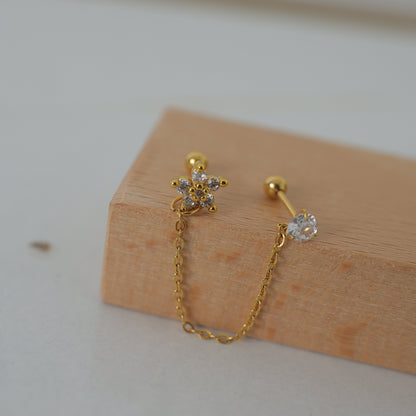 Faye Chain Stud Earrings || DV171